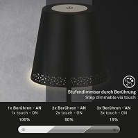 BRILONER - LED dobíjecí stojací lampa 3 v 1, stupňovitě stmívatelná, dotyková, LED stojací lampa venkovní, LED stojací lampa bez