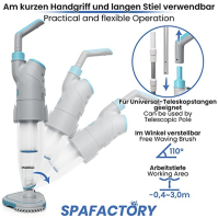 Bazénový vysavač SPAFACTORY s dobíjecí baterií | Flexibilní elektrický podlahový vysavač | Lázeňský vysavač ideální pro otevřené