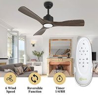 Stropní ventilátor OFANTOP s osvětlením, stropní ventilátor 132 cm s osvětlením, 35W tichý stejnosměrný motor, Wi-Fi a hlasové o