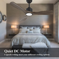 Stropní ventilátor OFANTOP s osvětlením, stropní ventilátor 132 cm s osvětlením, 35W tichý stejnosměrný motor, Wi-Fi a hlasové o