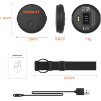 moofit HW401 monitor srdečního tepu na paži, IP67 vodotěsný, podpora Bluetooth/ANT+, dobíjecí optický senzor srdečního tepu