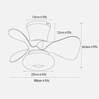 Lixada LED stropní ventilátor s osvětlením 30W Super tichý ventilátor se světlem, 3 barevné teploty a 6 rychlostí větru, časovač