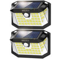 WELALO solární lampy pro venkovní použití s detektorem pohybu, 【2 kusy】 188 LED solární světla, 270° venkovní 3 režimy solárního