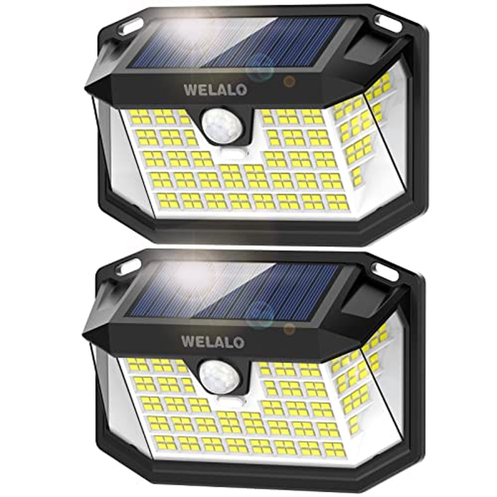 WELALO solární lampy pro venkovní použití s detektorem pohybu, 【2 kusy】 188 LED solární světla, 270° venkovní 3 režimy solárního