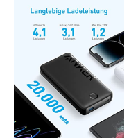 Anker Powerbank, 325 Powerbank (PowerCore 20K II), 20 000mAh baterie s portem USB-C (vstup a výstup), maximální výkon 15W