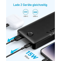 Anker Powerbank, 325 Powerbank (PowerCore 20K II), 20 000mAh baterie s portem USB-C (vstup a výstup), maximální výkon 15W