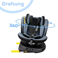 Dětská autosedačka Reecle 360 Swivel i-Size s ISOFIX 40-150 cm (0-36 kg) Reboarder, od narození do 12 let, ECE R129