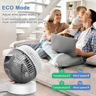 Ventilátor Collen Tichý turbo ventilátor Oběhové čerpadlo vzduchu 9H časovač 3 rychlosti 4 režimy stolního ventilátoru s dálkový