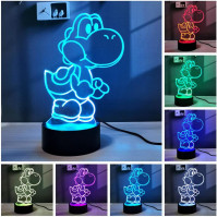 2 v 1 3D iluze LED anime lampa RGB 16 barev dálkový ovladač noční světlo pro chlapce