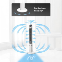 Wintem Seth Digitální oscilační věžový ventilátor s dálkovým ovládáním a LED displejem Výška 120 cm Tichý se 3 rychlostmi