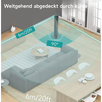 WOWDSGN Věžový ventilátor s dálkovým ovládáním -2022 Nejnovější přenosné 90° široké oscilační ventilátory do ložnice, tiché chla