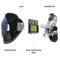 SHYOSUCCE Solární svářečská přilba s velkým zorným polem a nastavitelným rozsahem stínu: DIN 9-13, automatická svářečská maska p