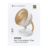 Ventilátor MYCARBON velmi tichý stejnosměrný motor 20dB 1850m³/h objem vzduchu 8 rychlostních režimů ECO stolní ventilátor 3D ci