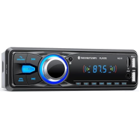 Chismos Autoradio Bluetooth Main Libre 5.0, FM Poste Radio Voiture Bluetooth, Autoradio 1 Din pour 9-12V Voiture Supporte 2 USB/