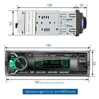 Autorádio XOMAX XM-R266 se systémem Bluetooth hands-free, funkce nabíjení smartphonu přes 2. port USB, karbonová optika, 7 nasta