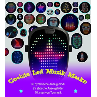 megoo Led maska s gesty snímání transformace, Led Electronic Digital Light Up Glow Mask pro Halloween Rave Masquerade Carnival C