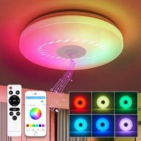 56W RGB LED stropní svítidlo s Bluetooth reproduktorem Stropní svítidlo s dálkovým ovládáním Stmívatelné svítidlo se změnou barv