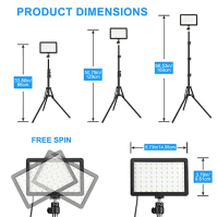 2 balení 70 LED video světel se stativovým stojanem / barevnými filtry, Obeamiu 5600K USB Studio Lights Shooting Kit pro fotogra