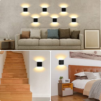 Lightess 2Pcs nástěnná svítidla stmívatelná, dobíjecí nástěnné světlo Touch Up Down Wall Light USB Uplighter Downlighter Wall La