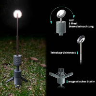 Viozon Outdoor Camping Lantern Light, dobíjecí s 10000mAh Power Bank, výška, nastavitelný jas, 450LM, IPX5 vodotěsný, 3 světelné