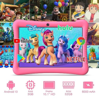 EagleSoar Kids Tablet 10" Android 13 Tablet pro děti Quad Core 3GB+32GB GMS Certified WiFi Tablet Dual Camera Kids APP Pre-Insta