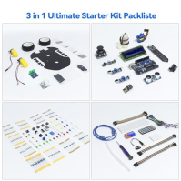 SunFounder Ultimate Starter Kit kompatibilní s Arduino UNO IDE Scratch, sada 3 v 1 IoT/Smart Car/Basic Kit s online výukovými pr