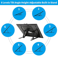 YINGWOND dobíjecí světelný box A3 pro kreslení, 6 úrovní stmívání světelné podložky se skládacím vestavěným nastavitelným stojan