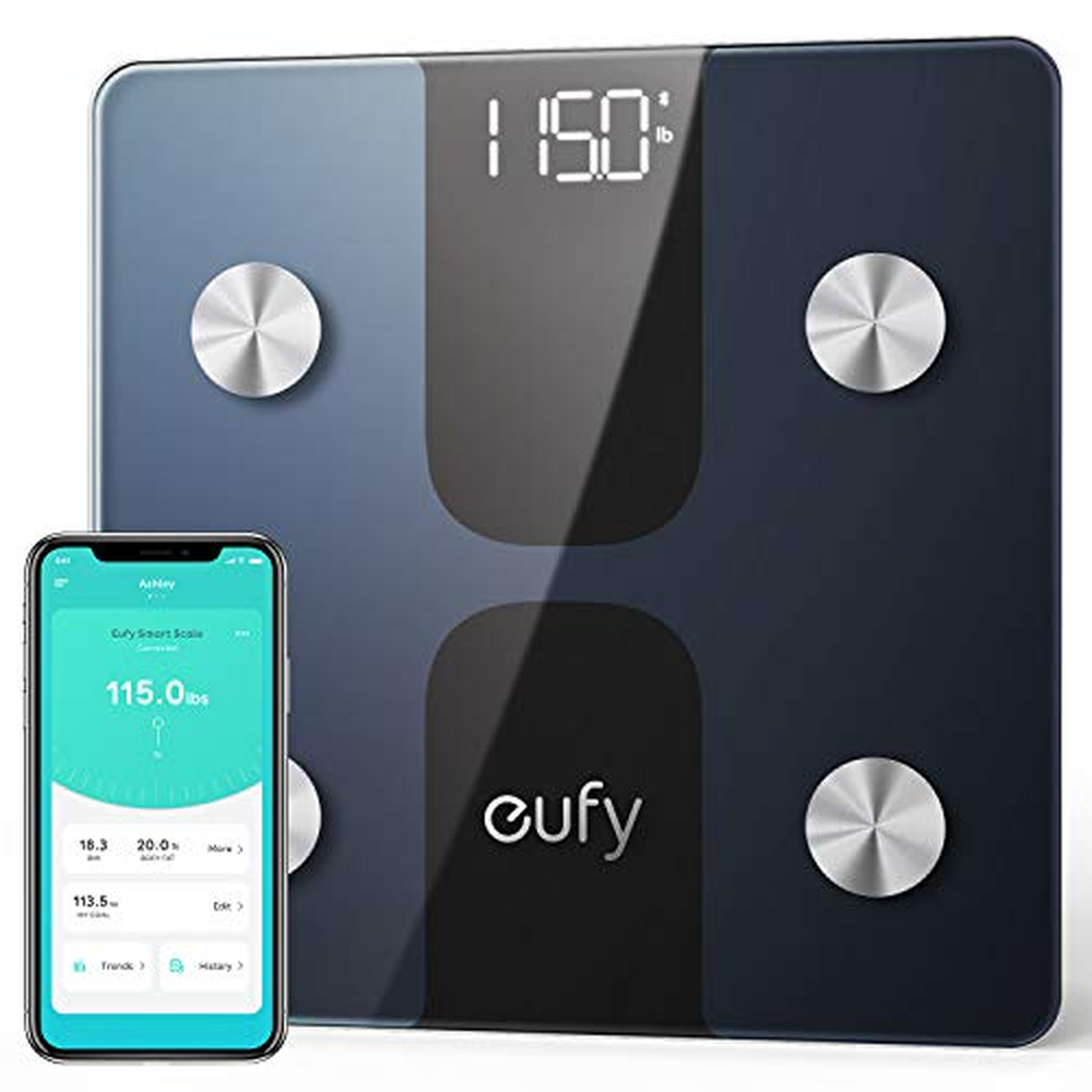 eufy Smart Scale C1 s Bluetooth, váha tělesného tuku, bezdrátová digitální koupelnová váha, 12 měření, hmotnost/tělesný tuk/BMI,