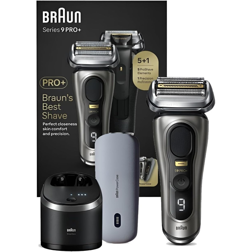 Pánský holicí strojek Braun Series 9 Pro+, elektrický holicí strojek s 5 holicími prvky Pro, zastřihovač dlouhých chloupků