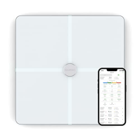 Chytrá váha QardioBase X Smart WiFi a analyzátor složení celého těla s 12 indikátory kondice. Kompatibilní s aplikacemi pro iOS,