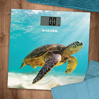 Salter 9225 TR3R Turtle Glass Elektronická digitální váha do koupelny, ultra tenká platforma, velký snadno čitelný LCD displej a