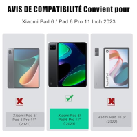 YUEJIDZ Pouzdro s klávesnicí pro Xiaomi Pad 6 / Pad 6 Pro 2023, francouzská odnímatelná klávesnice, pouzdro pro Xiaomi Pad 6 / P