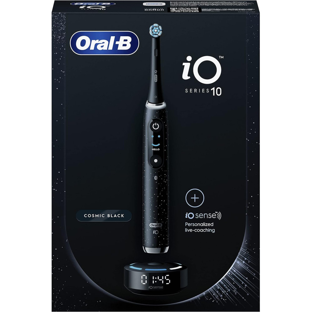 Oral-B iO Series 10 - Elektrický zubní kartáček + náhradní kartáček, Bluetooth, 7 režimů kartáčování, výukový systém