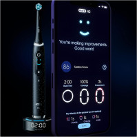 Oral-B iO Series 10 - Elektrický zubní kartáček + náhradní kartáček, Bluetooth, 7 režimů kartáčování, výukový systém