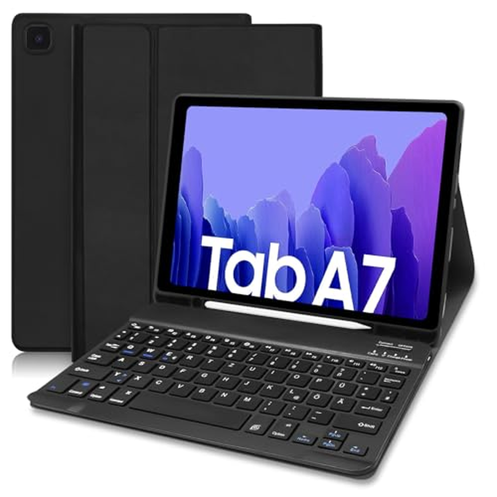 Lielax pouzdro s klávesnicí pro Samsung Galaxy Tab A7, ochranné pouzdro s klávesnicí Magnetic Bluetooth Removable German QWERTZ 