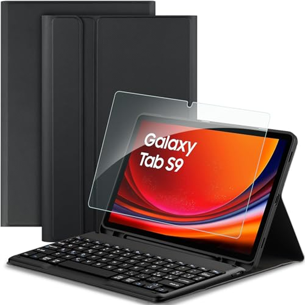 EasyAcc Kryt s klávesnicí kompatibilní se Samsung Galaxy Tab S9 FE 10,9" / S9 11" 2023 s ochrannou fólií, [italský], odnímatelné