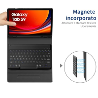 EasyAcc Kryt s klávesnicí kompatibilní se Samsung Galaxy Tab S9 FE 10,9" / S9 11" 2023 s ochrannou fólií, [italský], odnímatelné