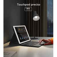 Earto iPad 9th Generation Keyboard, pouzdro s klávesnicí pro iPad 9. generace s touchpadem, 2 kanály BT, italský kryt klávesnice