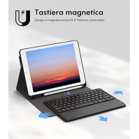 Earto iPad 9th Generation Keyboard, pouzdro s klávesnicí pro iPad 9. generace s touchpadem, 2 kanály BT, italský kryt klávesnice