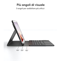 Earto iPad 9th Generation Keyboard, pouzdro s klávesnicí pro iPad 9. generace s touchpadem, 2 kanály BT, italský kryt klávesnice