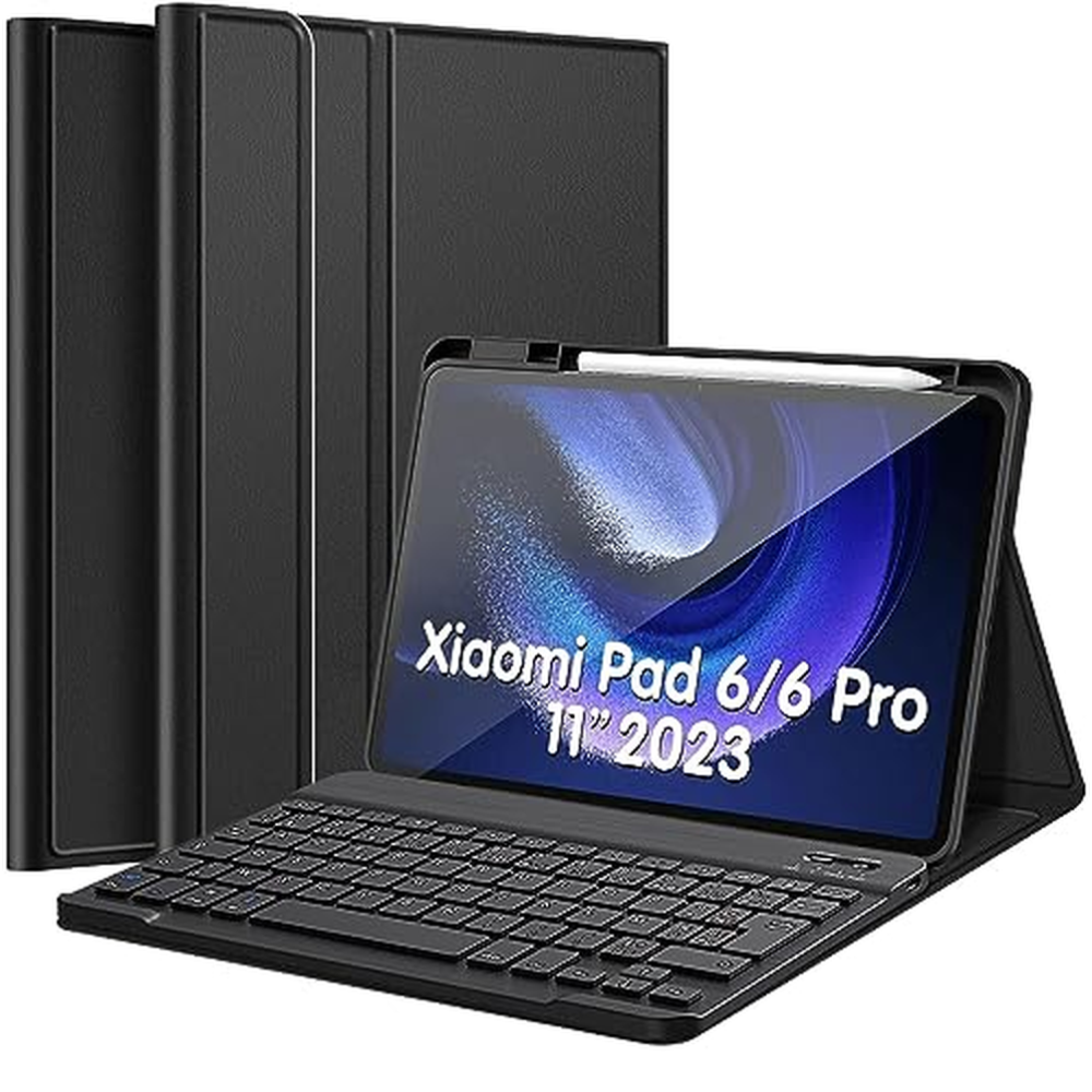 Nanhent pouzdro s klávesnicí pro Xiaomi Pad 6 (11 palců) 2023, odnímatelné pouzdro s francouzskou QWERTY Bluetooth bezdrátovou k