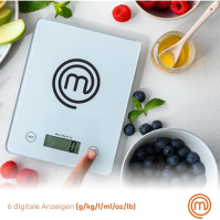 Kuchyňská váha MasterChef digitální, váha na vaření a pečení, malá kuchyňská váha na gramy a unce (limit 5 kg), dotykové ovládán