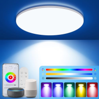 KingMile 24W LED stropní světlo,Chytré LED stropní světlo s dálkovým ovládáním,RGB LED stropní světlo Stmívatelné,synchronizovan