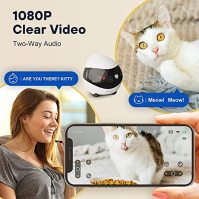 Enabot EBO SE Pet kamery s aplikací EBO ROLA-PET, 1080P WLAN mobilní kamera pro vnitřní dohled s nočním viděním, bezdrátová kame