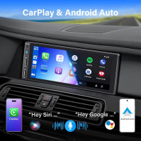 Autorádio Bluetooth 1 Din Compatibile con Apple Carplay Android Auto, 6,9 milimetrů dotykový displej Stereo Auto Supporta Blueto