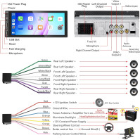 Autorádio Bluetooth 1 Din Compatibile con Apple Carplay Android Auto, 6,9 milimetrů dotykový displej Stereo Auto Supporta Blueto