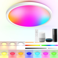 OMECO LED stropní svítidlo RGB Alexa LED stropní svítidlo Stmívatelné s dálkovým ovládáním 24W 2000LM 6500K 30cm Kulaté LED stro