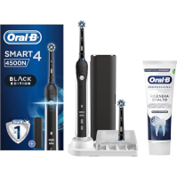 Nabíjecí elektrický zubní kartáček Oral-B Smart 4 4500 Black CrossAction. 1 zubní kartáček + zubní pasta regeneruje lak na nehty