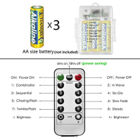 Ooklee pohádkové světla na baterie, [2 balení] 10M 100 LED venkovní vodotěsné řetězové osvětlení, 8 režimů dálkového časovače Ra