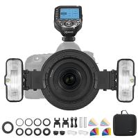 Makroblesk GODOX MF12-K2 Makroblesk s bleskem GODOX XproII-N a barevným filtrem,bezdrátové ovládání 2,4G,režim TTL/M,lithiová ba